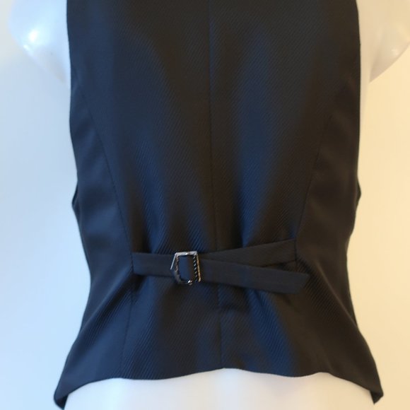 Womens Elizabeth and James Dandy Black Silk Ruffled Vest Top M * - Picture 9 of 15